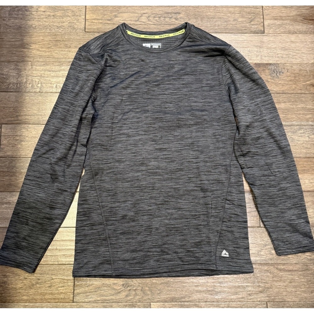 RBX Performance Shirt Mens XL Charcoal Grey Space Dye Long Sleeve Waffle